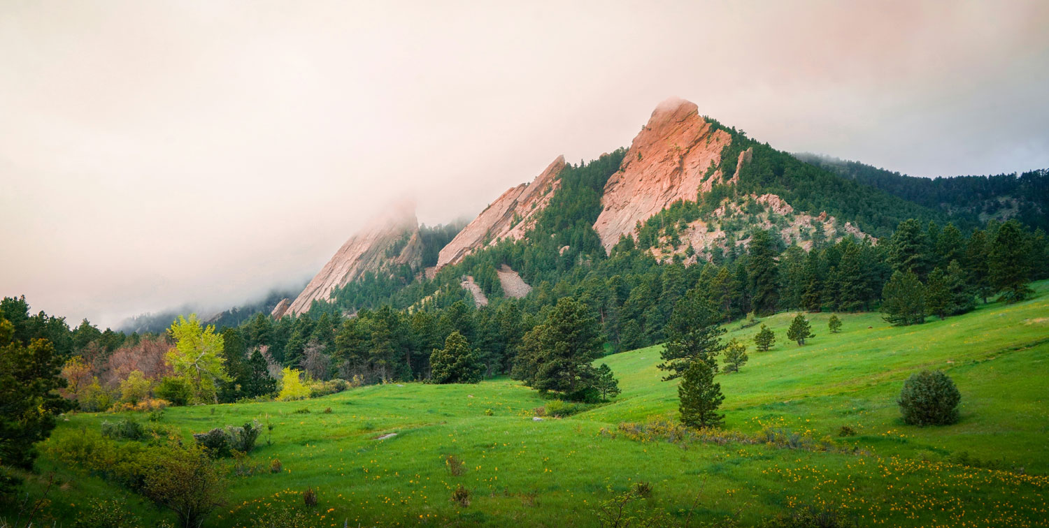 The Flatirons above Boulder, Colorado